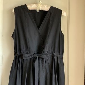 Black Cotton Dress - lined- no size indicator - fits like a medium - see photos